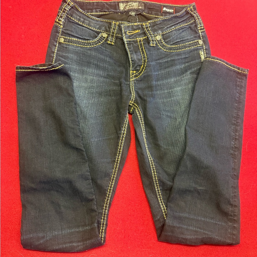 Silver Jeans Women's Dark Indigo Straight Leg Jeans
